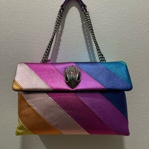 Kurt Geiger London XXL Kensington Rainbow Leather Chain Shoulder Bag - NWT -
